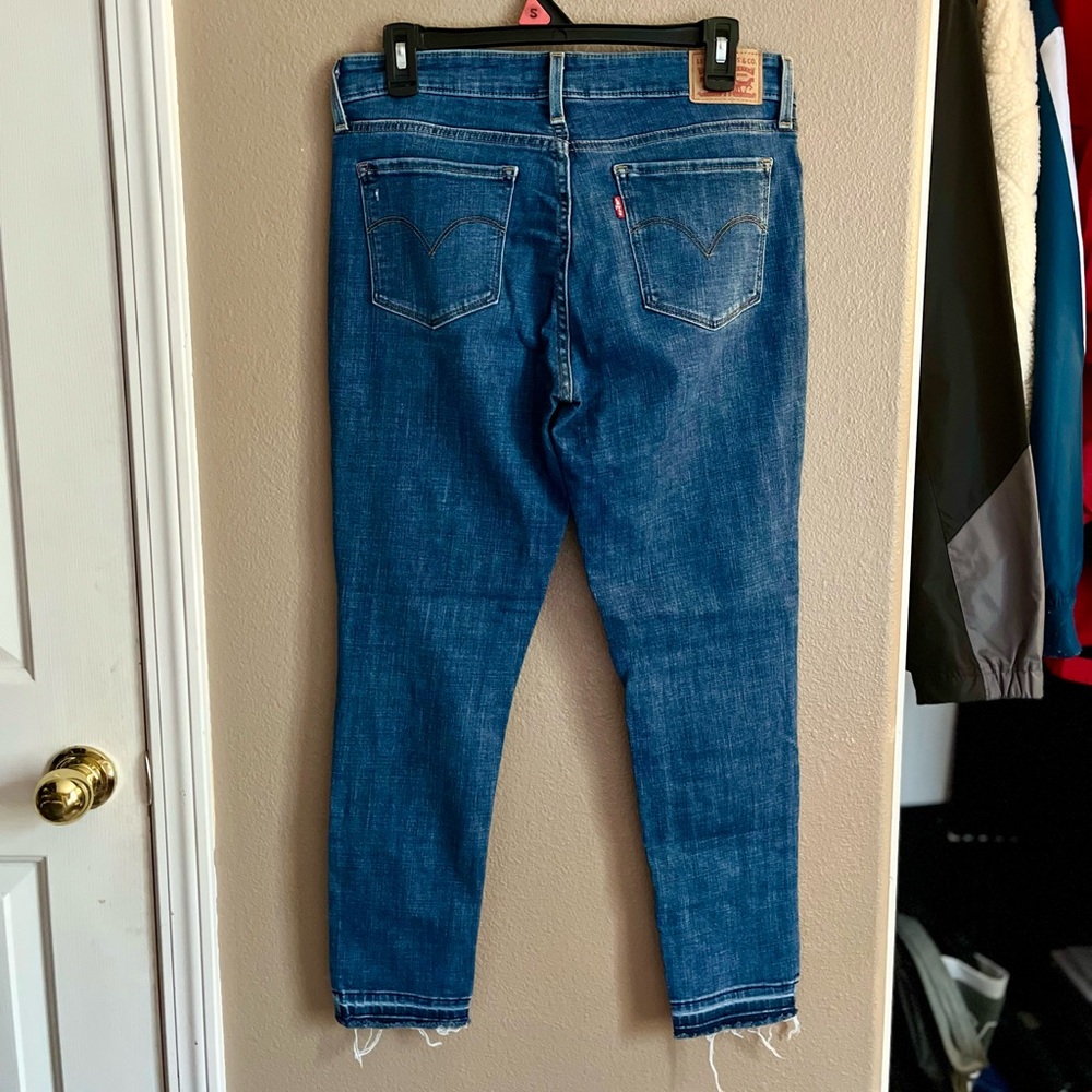 Sz 29 Levi's Blue Skinny Distressed Jeans - Picture 4 of 6
